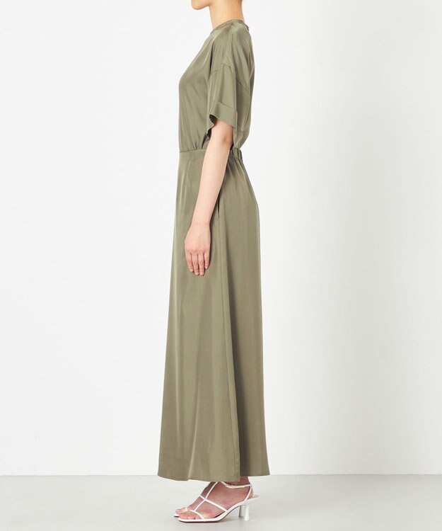 NAVE 【ReNAVE・セットアップ可/洗える/UVケア/接触冷感】フィブリルシャンブレー Aラインスカート カーキ系