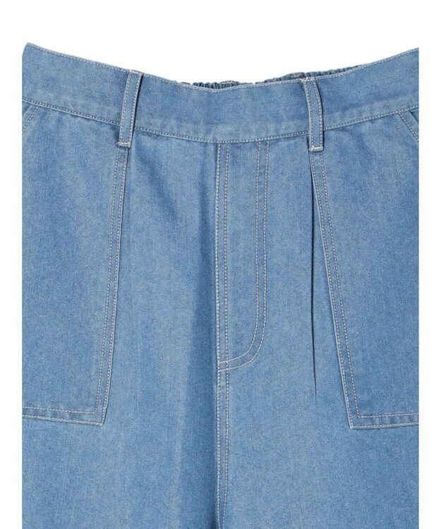 Green Parks インド綿 デニムストレートパンツ Light Indigo