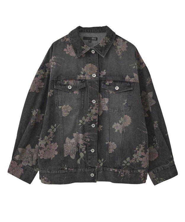Green Parks ・SUGAR SPOON フラワーptオーバーGジャン Black