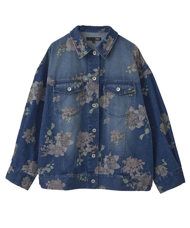 Green Parks ・SUGAR SPOON フラワーptオーバーGジャン Indigo