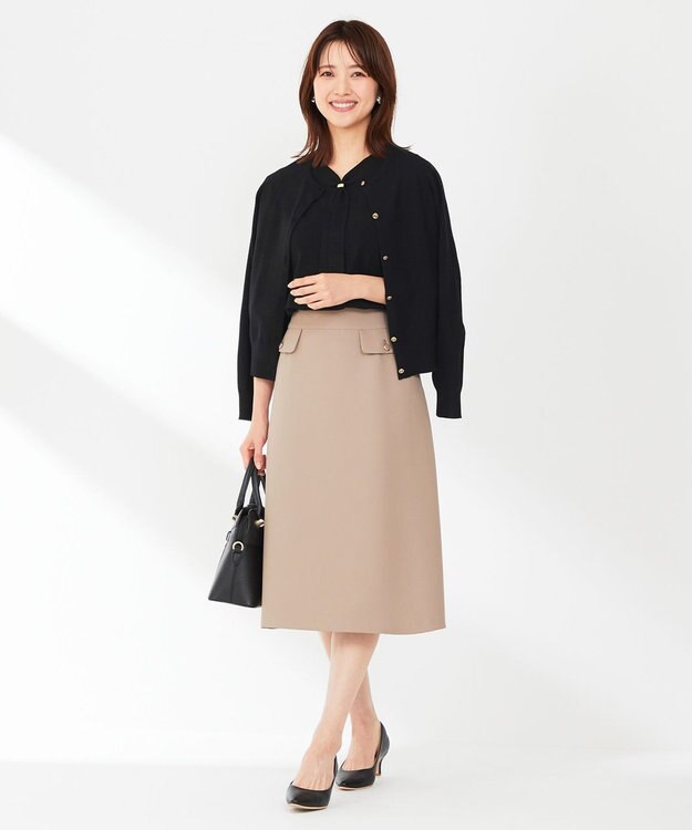 ANY SIS 【洗える】ボウタイ ニット ブラック