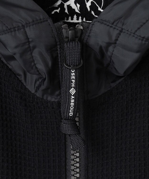 JOSEPH ABBOUD MOUNTAIN 【吸水速乾/通気性/ライナードッキング対応】ハイゲージワッフル パーカー ブラック系