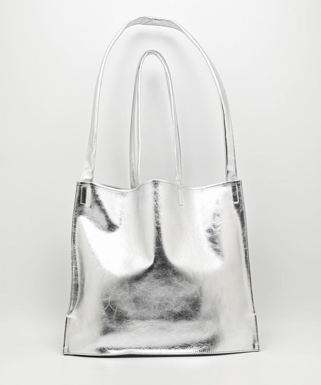 blancle メタリックレザー ガゼット2wayトートバッグ SILVER