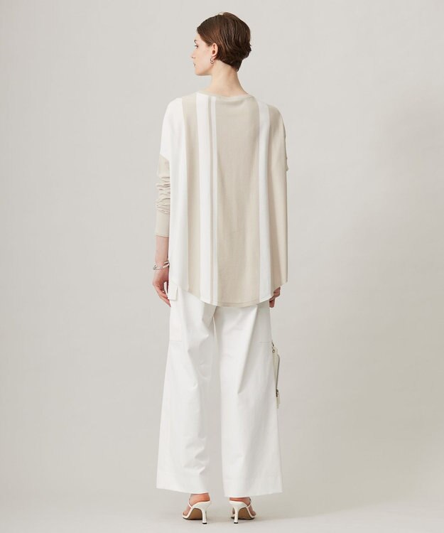 ICB 【UVカット・吸水速乾・洗える】シェルタリングドライサテン  ワイドストレートカーゴパンツ オフホワイト系