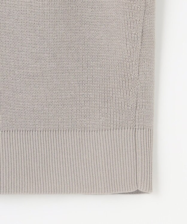 J.PRESS LADIES L 【洗える】コットンアセテート畦 ニットベスト ライトグレー系