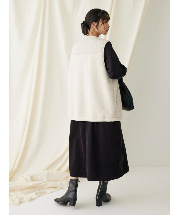 CRAFT STANDARD BOUTIQUE キルティングボア切替ベスト Ivory