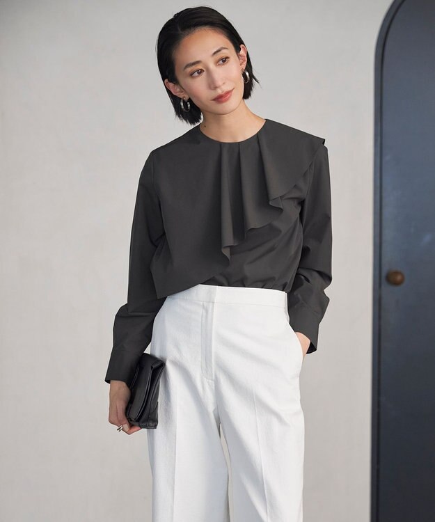 ICB L 【UVカット・吸水速乾・接触冷感・洗える】シェルタリングドライオックス ワイドパンツ オフホワイト系