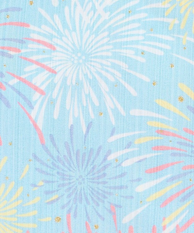 ANY KIDS 簡単帯付き 甚平セット サックスブルー×花火