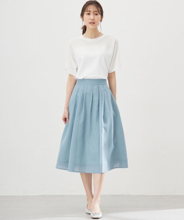 組曲 【WEB限定】メッシュ切り替えドルマン ニット アイボリー系