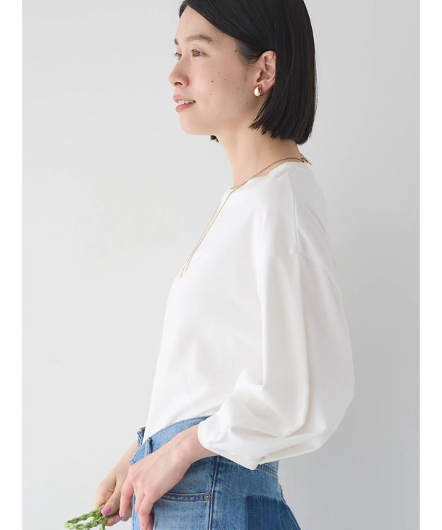 AMERICAN HOLIC ＵＶカット７分袖タックプルオーバー Off White