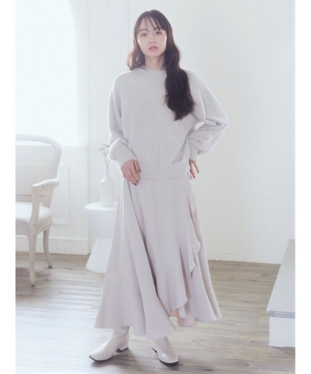 earth music&ecology ミニシャギープルオーバー Ivory