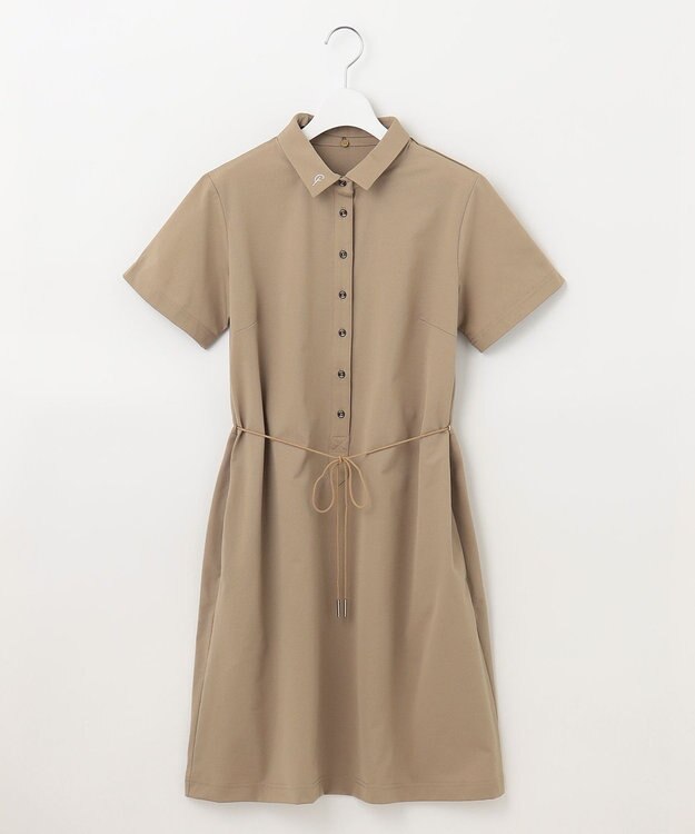 23区GOLF 2WAY着用可能【23Fondation/WOMEN】衿付き シャツワンピース ベージュ系