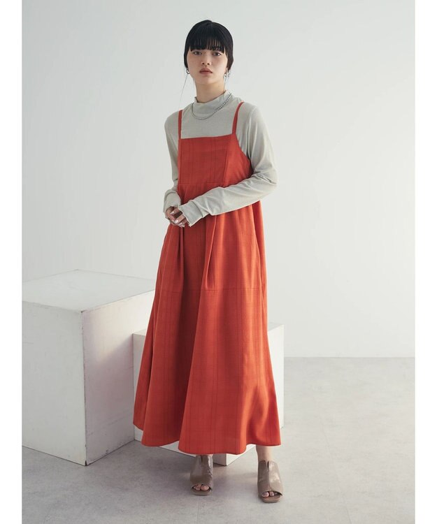 Green Parks ａ．バックギャザーキャミワンピース Red