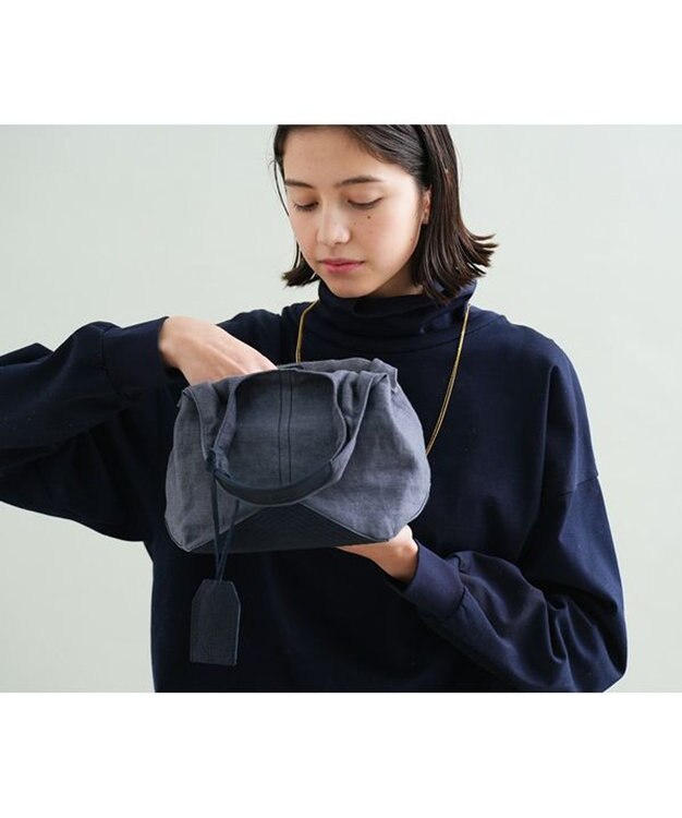 現行未使用✨ゲンテン フレンチリネン ハンドバッグ レザー