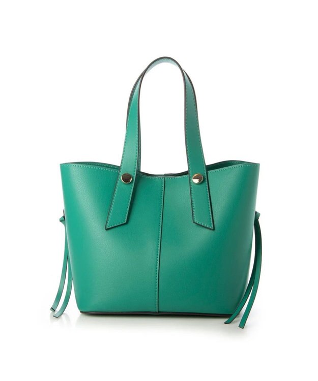 UNBILLION cachecache スタッズポイント両面合皮2wayトートバッグ グリーン