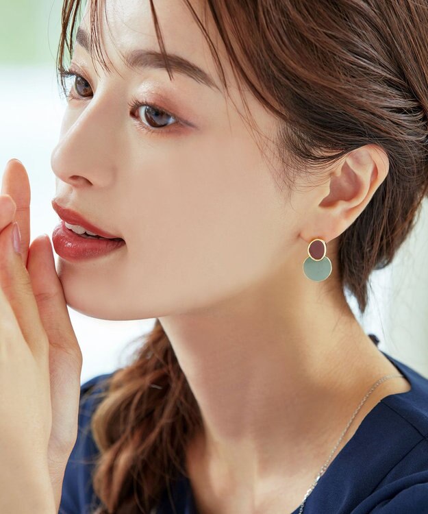 Tiaclasse 2トーンピアス レッド×ミント