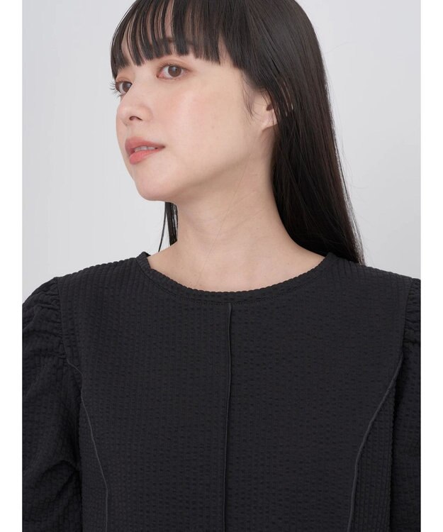 earth music&ecology ジャガードパワショルプルオーバー Black