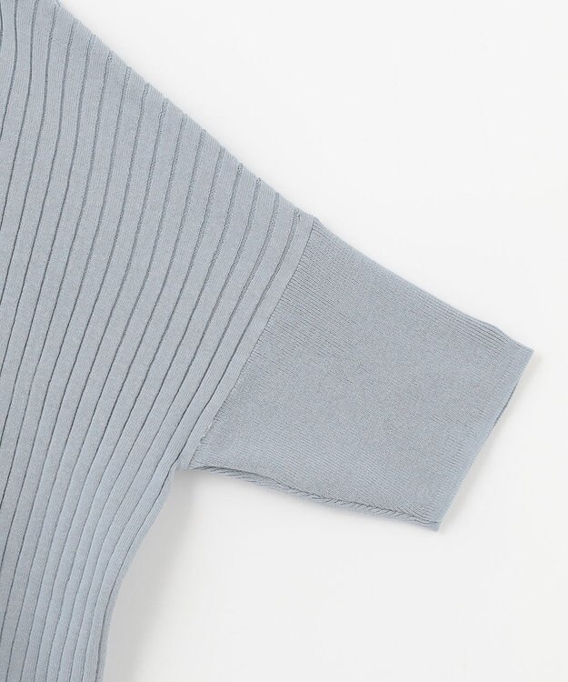 J.PRESS LADIES 【洗える】コットンシルクリラクシー Vネック ニット ダルブルー系