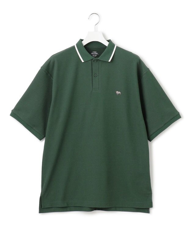 J.PRESS YORK STREET 【UNISEX】ブルドック ワンポイント ポロシャツ ダークグリーン系
