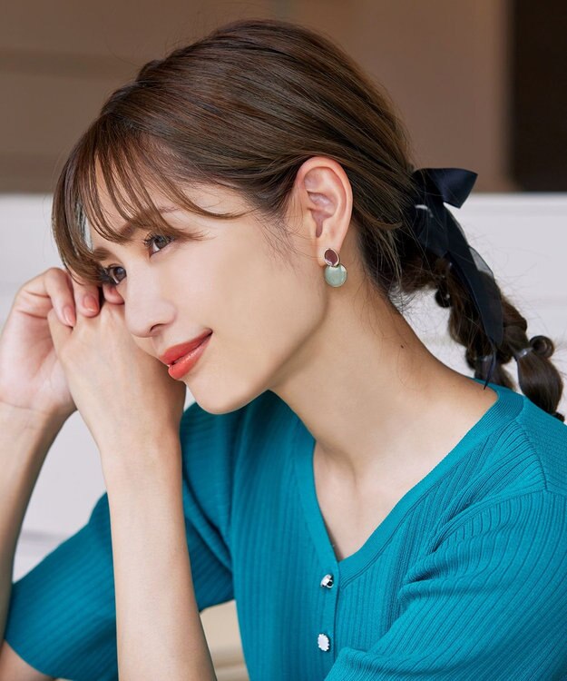 Tiaclasse 2トーンピアス レッド×ミント