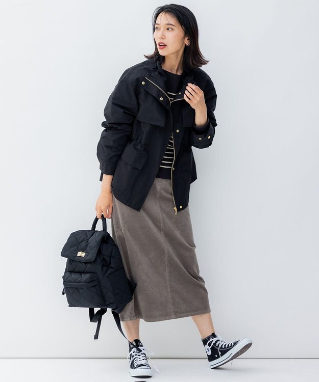 23区 【洗える/撥水加工】ブライトウェザークロス ブルゾン ブラック系