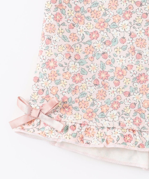 ANY KIDS 無地/総柄 1分丈スパッツ ピンク（花柄）