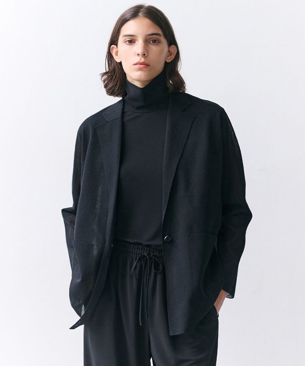 BEIGE， MELLE / ハイストレッチ ハイネックカットソー Black