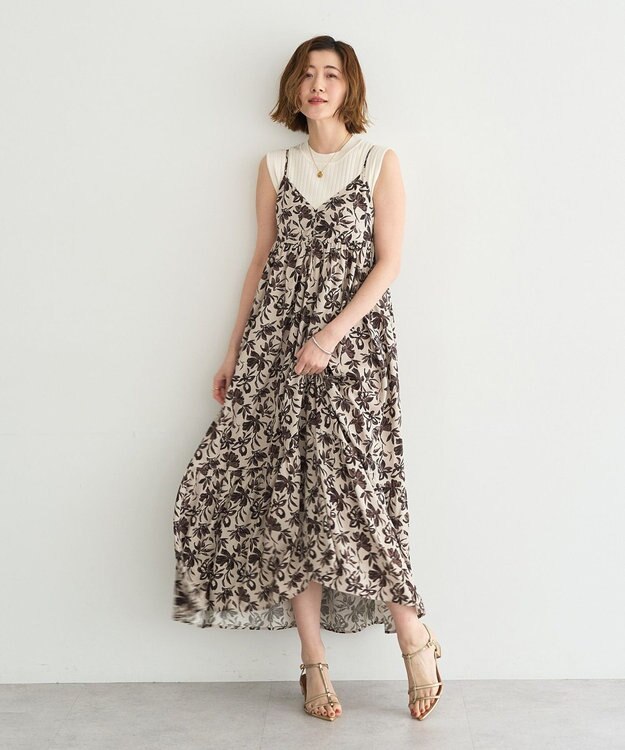 YECCA VECCA アートプリントキャミワンピース Multi