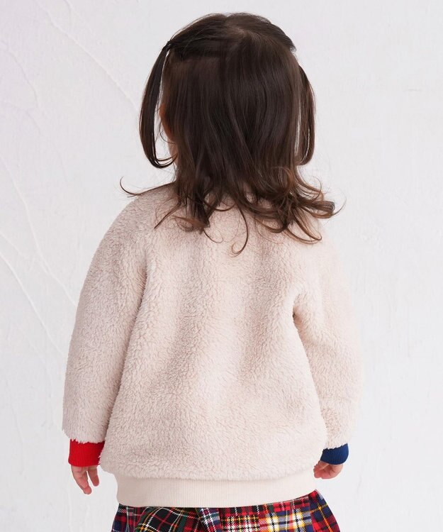 MIKI HOUSE HOT BISCUITS 【80-110cm】 顔ドン ボアフリーストレーナー アイボリー