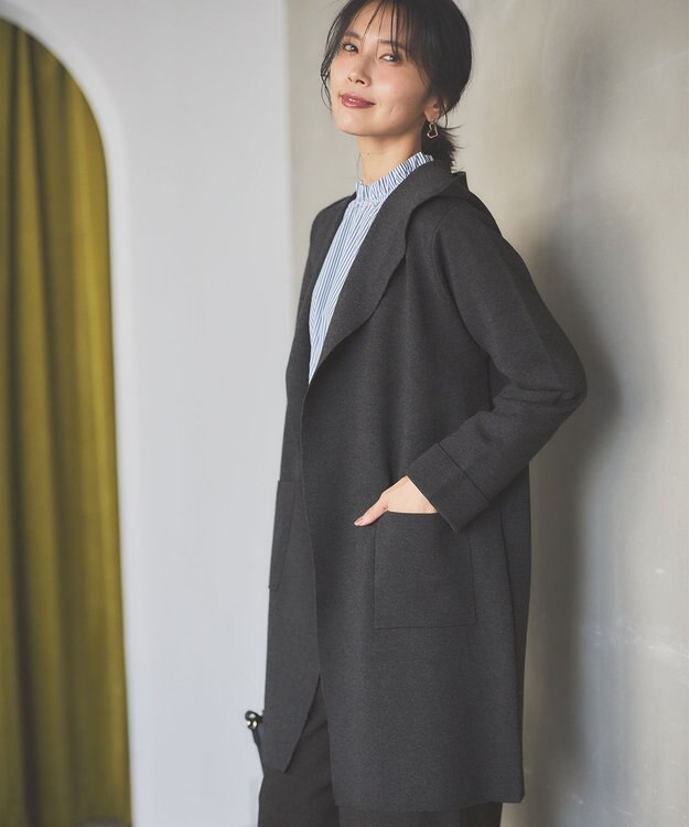 ANY 【洗濯機可】フーディーコーディガン チャコール