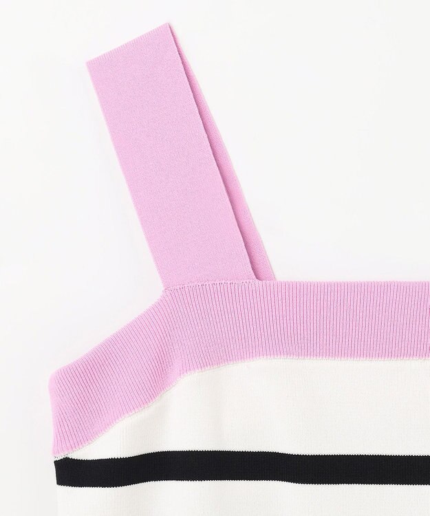 GRACE CONTINENTAL 配色ニットキャミ ピンク