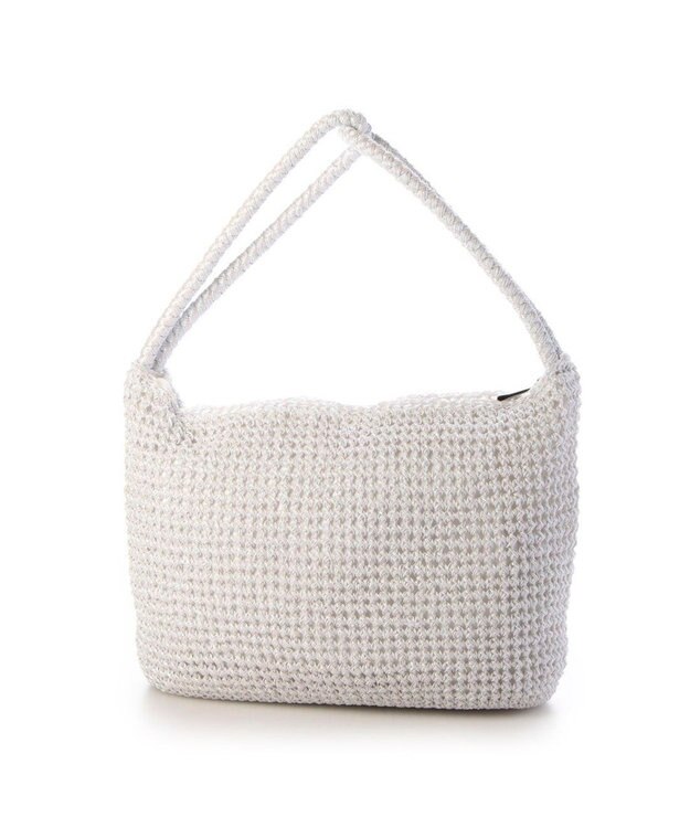 UNBILLION カシュカシュ cachecache / 2wayハンドルメタリックコード編みトートバッグ ホワイト