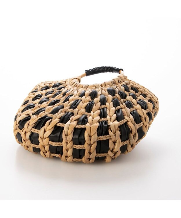 UNBILLION カシュカシュ cachecache / バンクワンコンビラウンドカゴバッグ ブラック