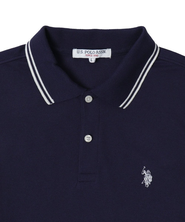 WEGO 【26年春夏新カラー登場/ユニセックス着用ITEM/SMLサイズ展開】U.S. POLO ASSN.別注ラインポロシャツ ネイビー