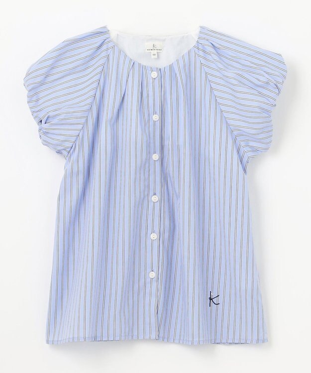 組曲 KIDS 【150-160㎝】サマーストライプ ブラウス サックスブルー系1