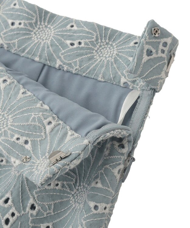 YECCA VECCA フラワーレースロングナロースカート Light Blue