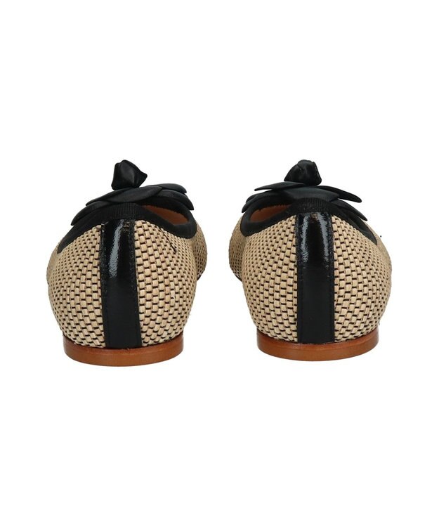 INTER-CHAUSSURES 【FABIO RUSCONI】異素材コンビラウンドトウカメリアバレエ ベージュコンビ