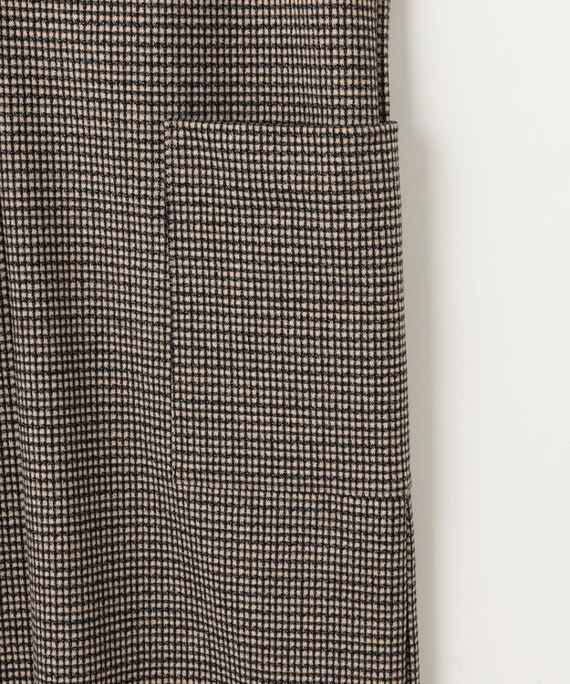 ANY ラメチェックジャガードワンピース ベージュ×ブラック