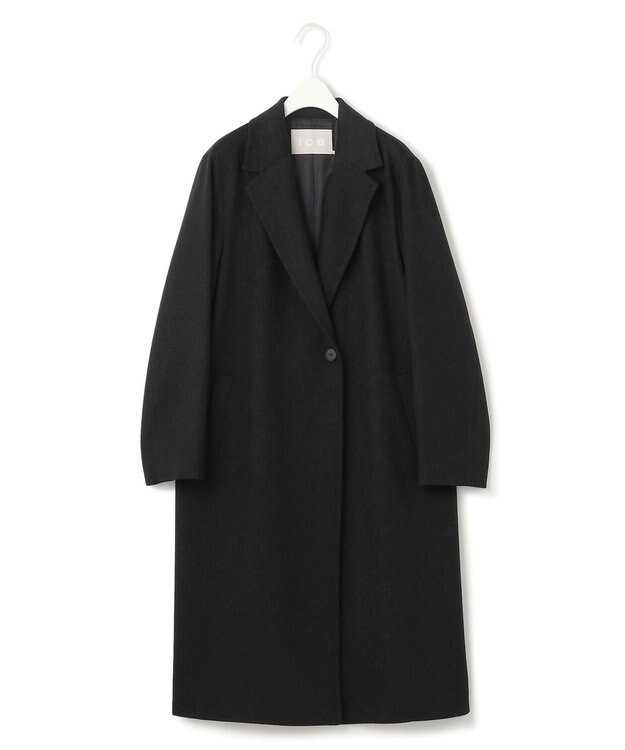 ICB L ウールカシミヤメルトン チェスターコート ブラック