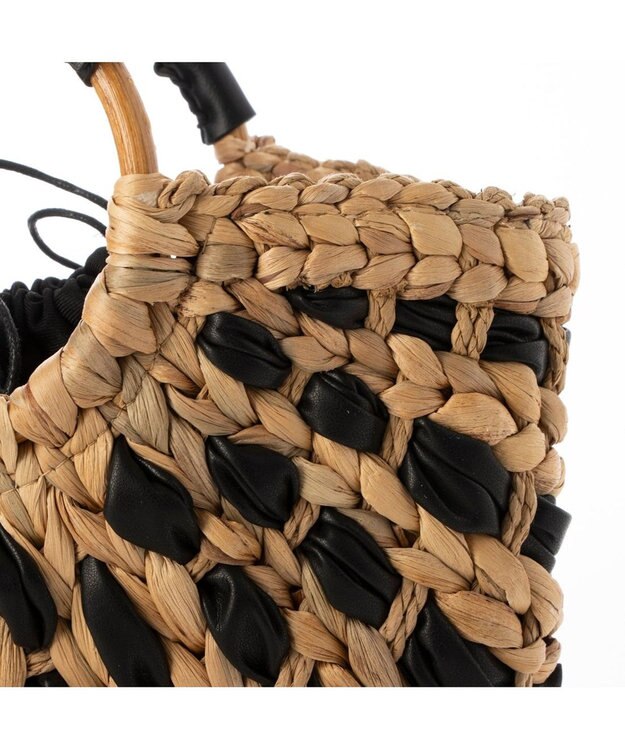 UNBILLION カシュカシュ cachecache / バンクワンコンビラウンドカゴバッグ ブラック