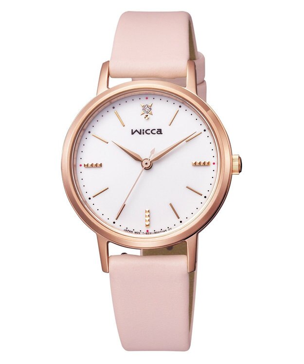 CITIZEN 【少し大きめ30mm】カジュアルファッションにあわせやすいシンプルなデザイン ソーラーテック電波時計 ピンクゴールド