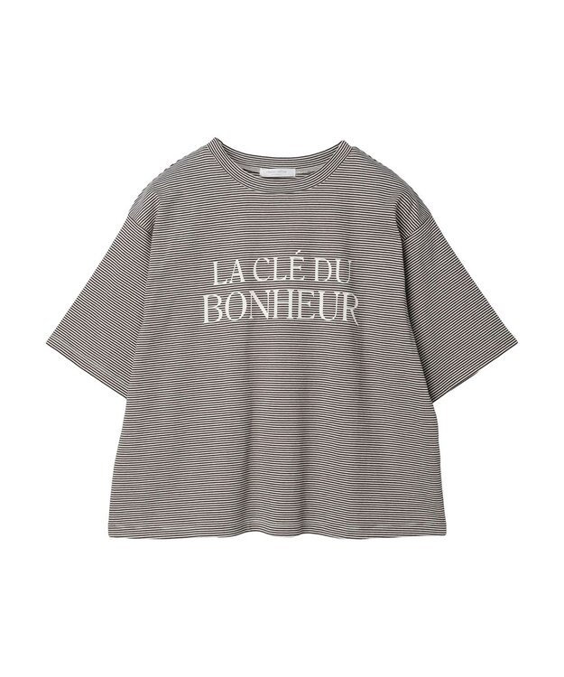 Green Parks 半袖ボーダーロゴＴＥＥ Brown