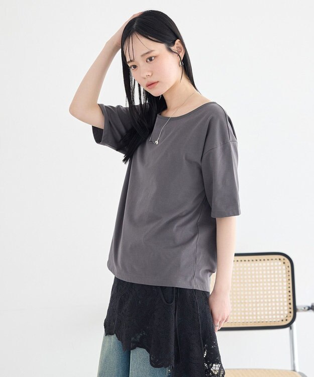 earth music&ecology バックデザインカットプルオーバー Gray