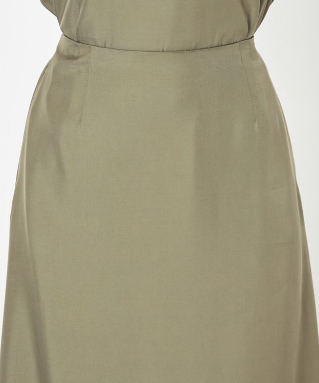 NAVE 【ReNAVE・セットアップ可/洗える/UVケア/接触冷感】フィブリルシャンブレー Aラインスカート カーキ系