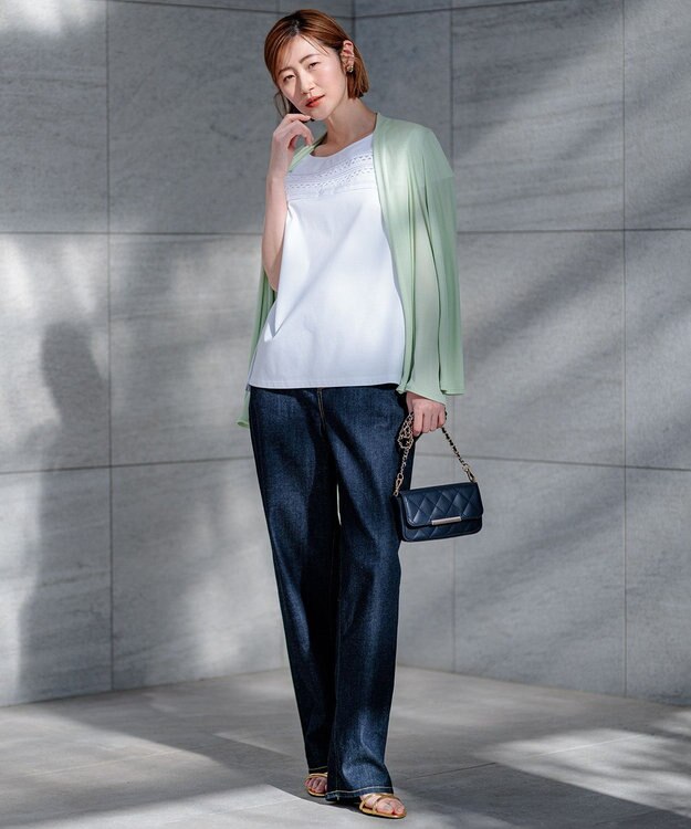 23区 【CLASSY.6月号掲載/洗える】23区DENIM コクーンシルエット パンツ ネイビー系