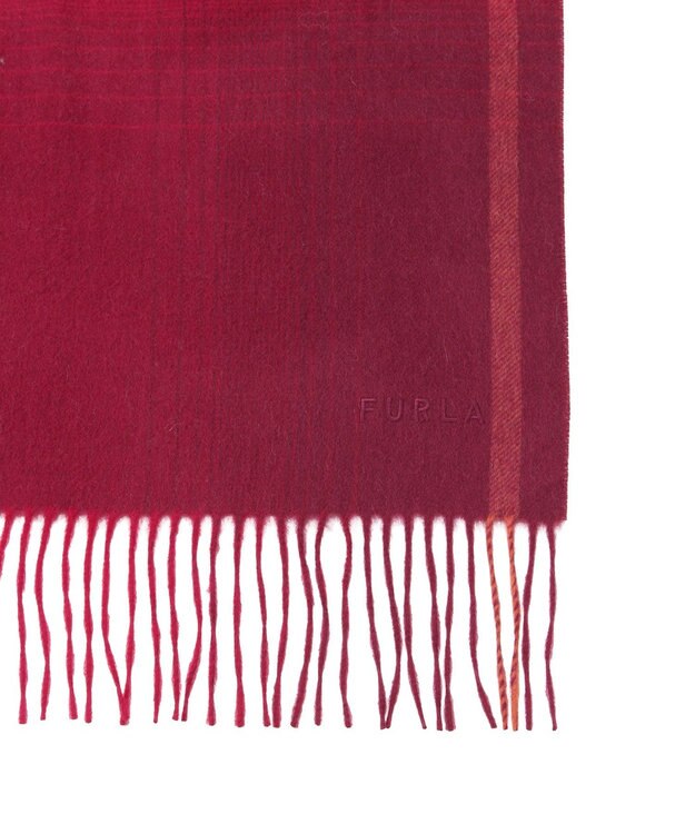 MOONBAT FURLA(フルラ）ウール100％ オンブレー チェックストール ワイン