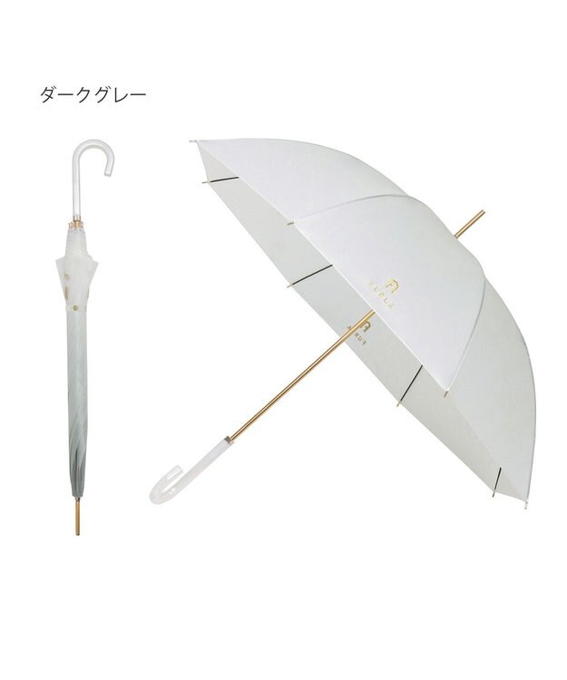 MOONBAT 【雑誌掲載SWEET6月号】FURLA 長傘 グラデーション シリコンコーティング ダークグレー