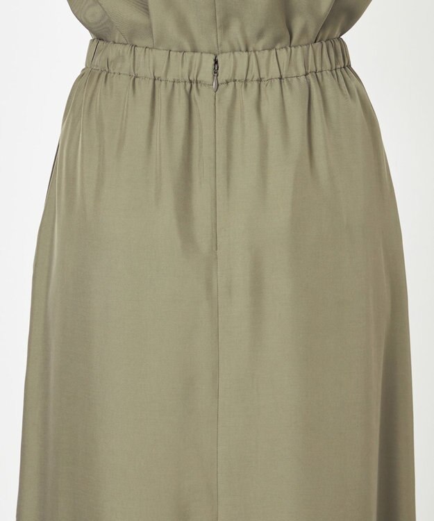 NAVE 【ReNAVE・セットアップ可/洗える/UVケア/接触冷感】フィブリルシャンブレー Aラインスカート カーキ系