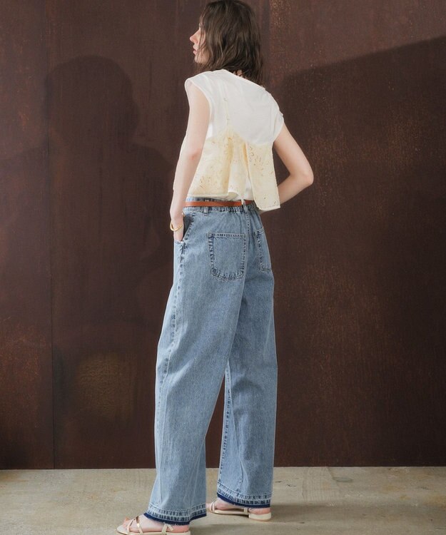 YECCA VECCA 綿麻バギーデニムパンツ Light Indigo