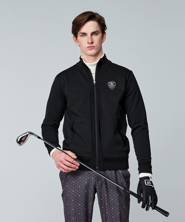 23区GOLF 【MEN】ニット ブルゾン ブラック系